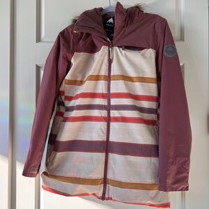 Burton Lelah Insulated Jacket Women’s Medium-Stripe- Ski/Snowboard Coat